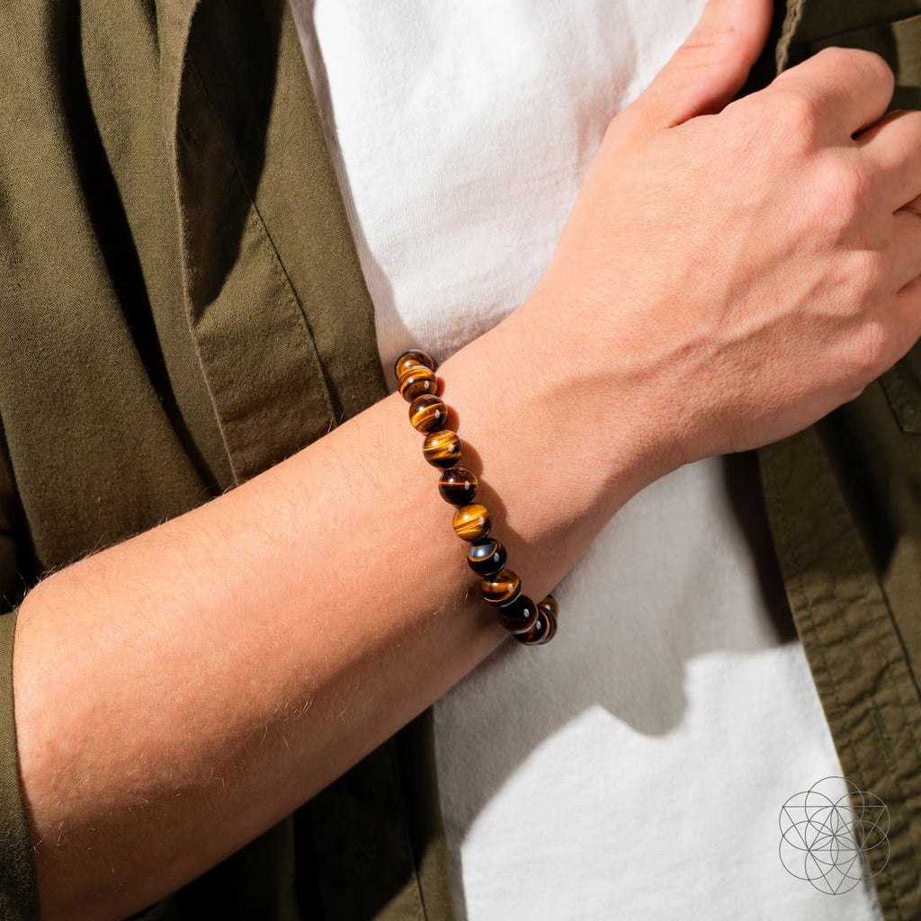7A Grade Tiger's Eye Beaded Bracelet | Natural Golden Brown Crystal