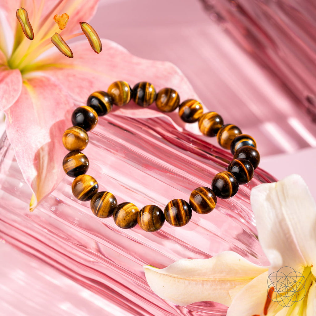 7A Grade Tiger's Eye Beaded Bracelet | Natural Golden Brown Crystal