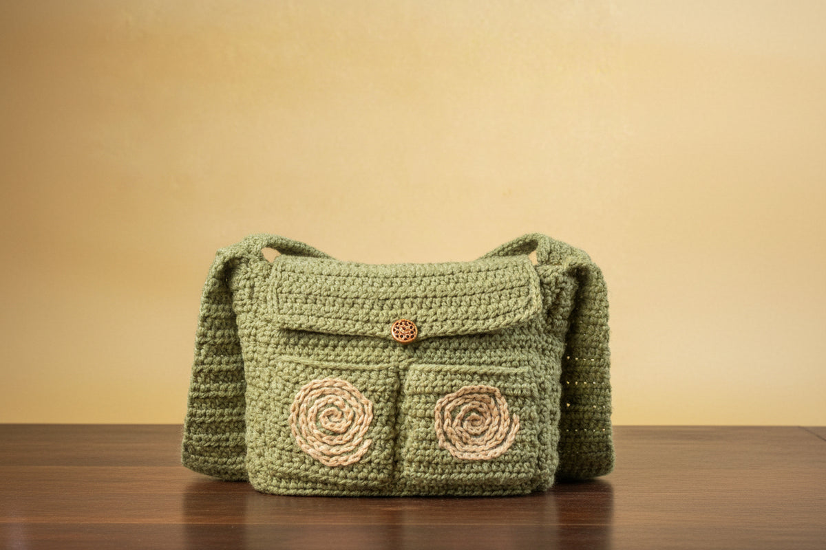 Handmade Cotton Woven Crochet Bag