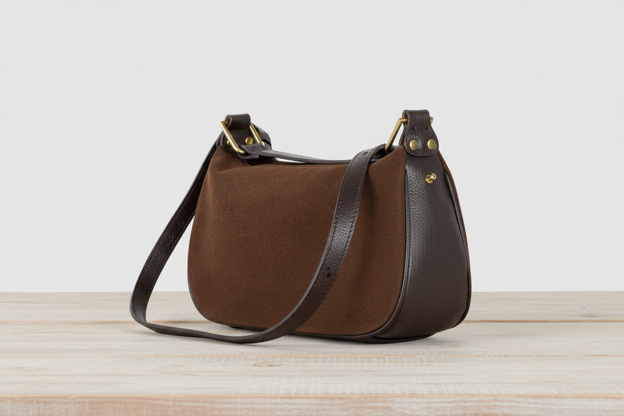 Genuine Leather Suede Crossbody Bag – Italian Shoulder Handmade Handbags