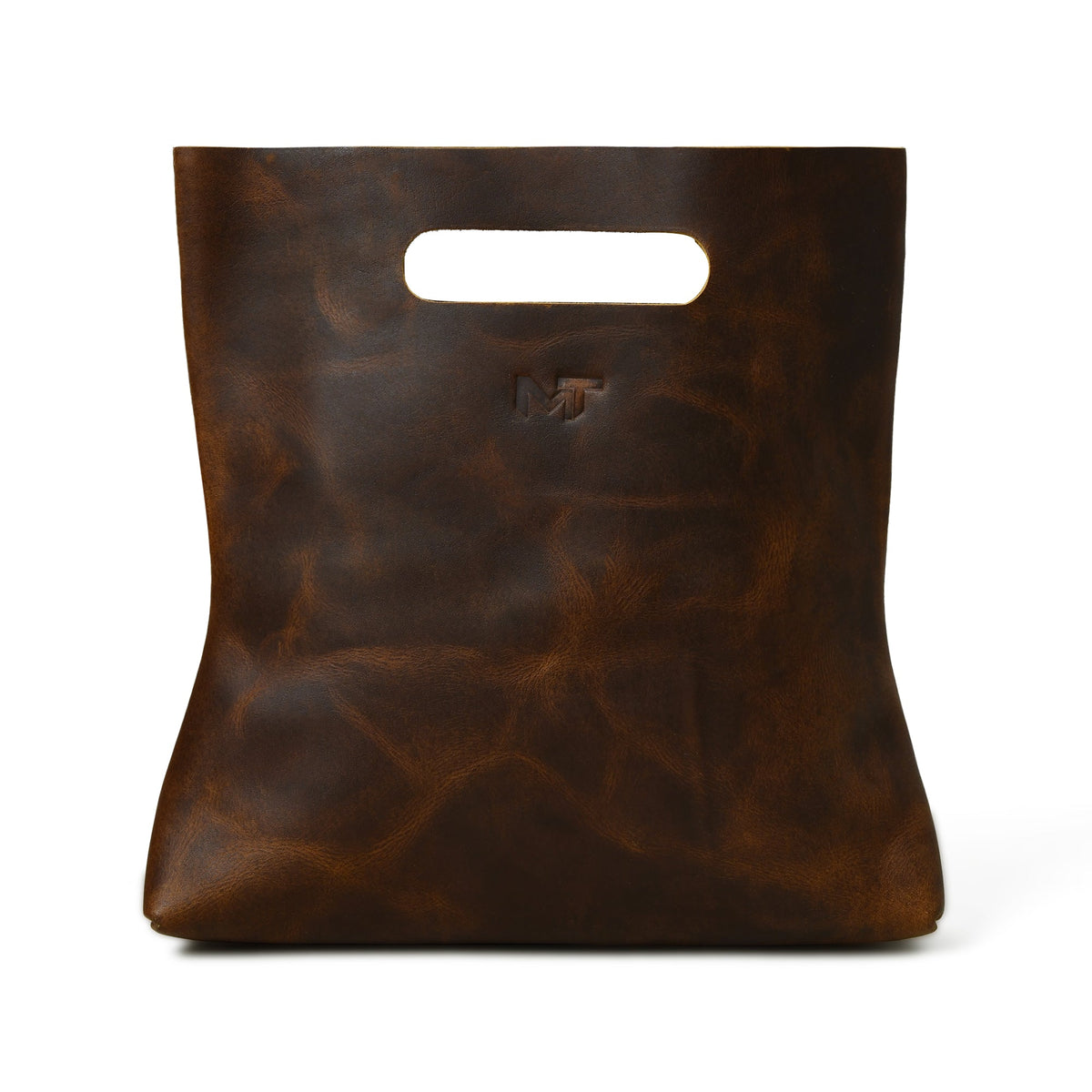 Brown And Orange Suede Leather Hobo Bag