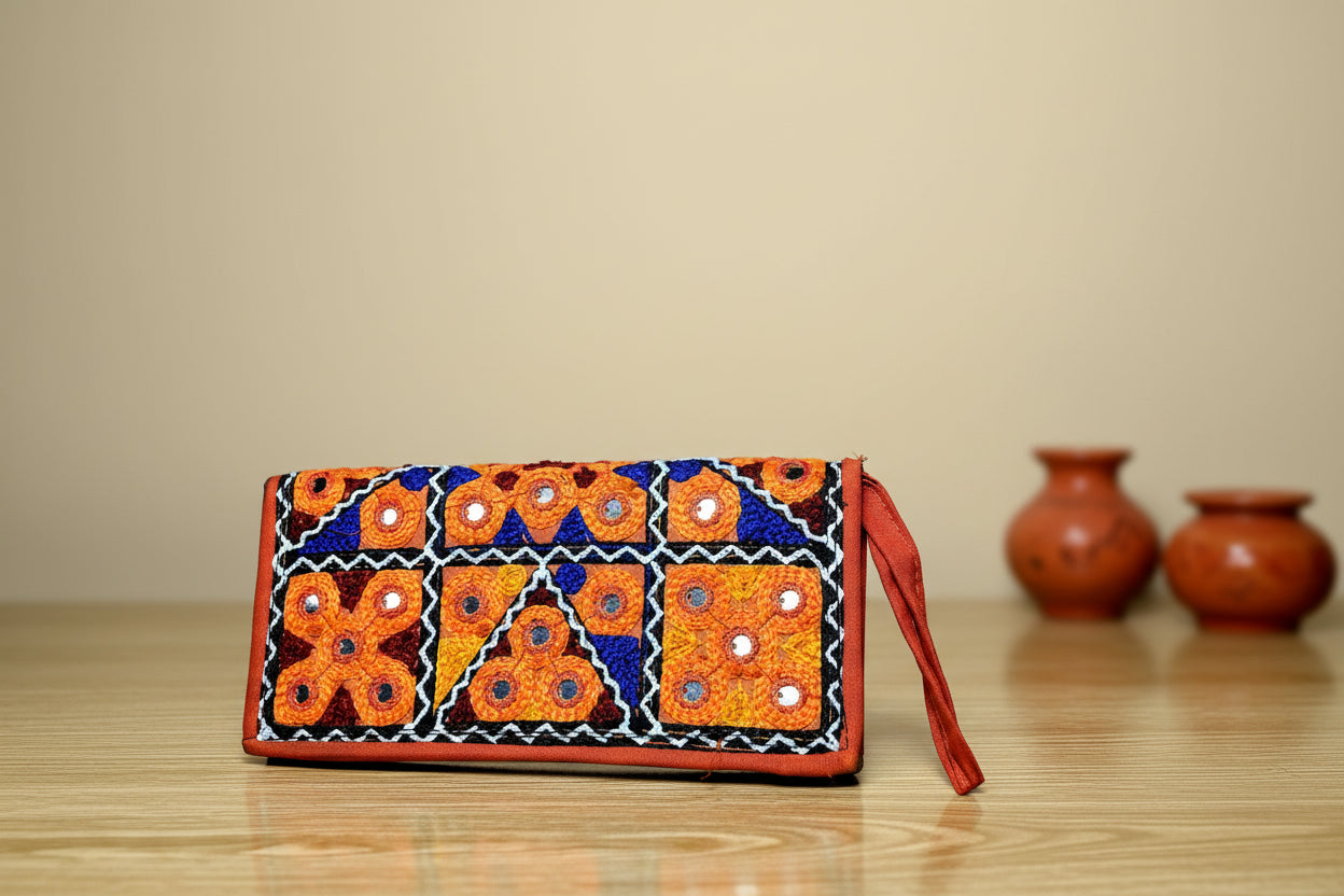 Handmade mirror work clutch for Sale