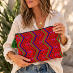 Upcycled Huipil Cosmetic Bag – Handmade Guatemalan Makeup Bag (2XL)