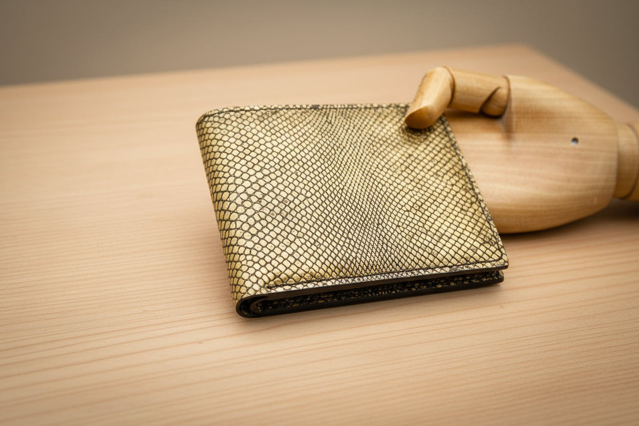 Genuine Ostrich Leather Bifold Wallet – Sand | Handcrafted Luxury