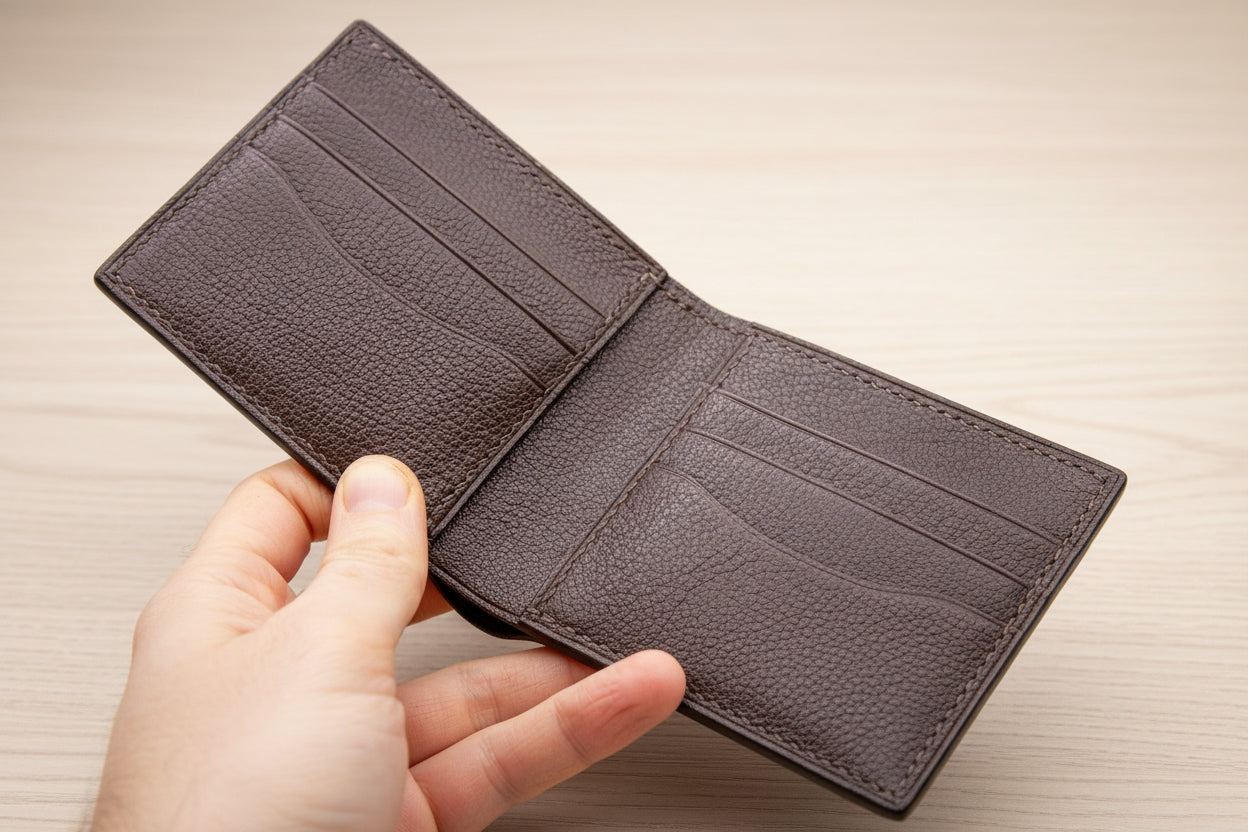 Exotic Leather Bifold Wallet – Burgundy | Personalized Handmade Luxury Men's Wallet