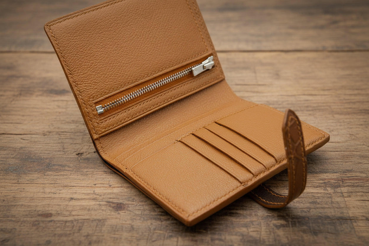 Small Alligator Leather Wallet for Women – Slim Exotic Leather Bifold