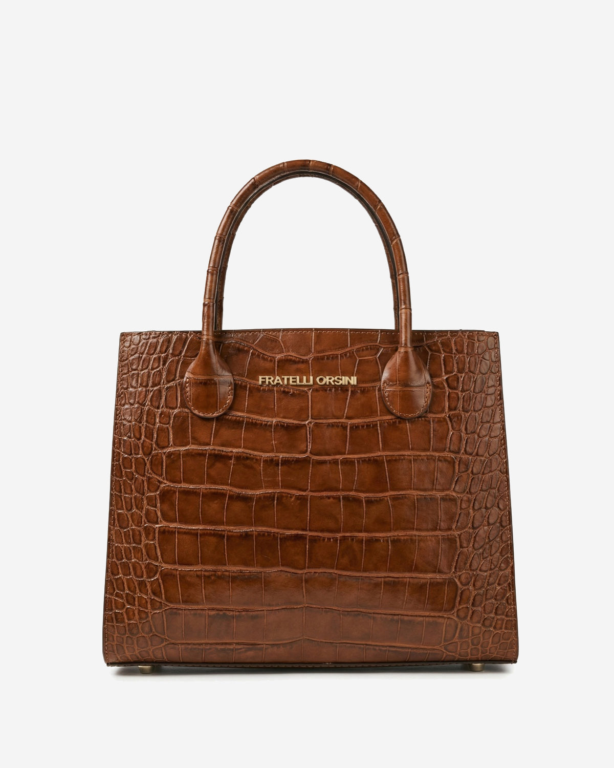 Premium Brown Leather Handbag With Shoulder Strap