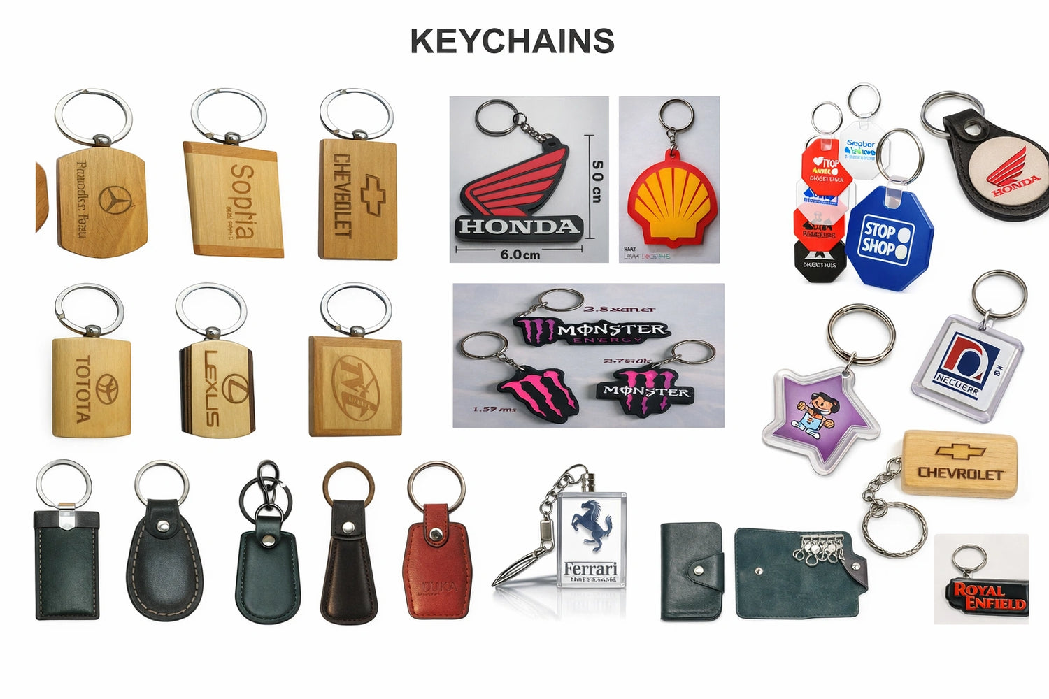 Promotional Keychains Wholesale | Wood, Leather & PVC Keyring | Custom Logo Printing