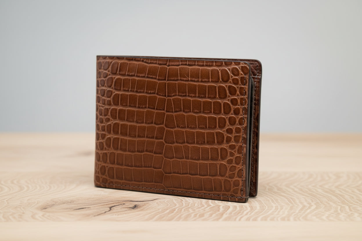 Handmade Russian Leather Bifold Wallet for Men 