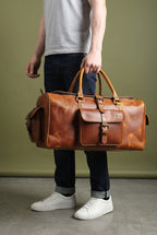 Premium Leather Overnight Travel Bag