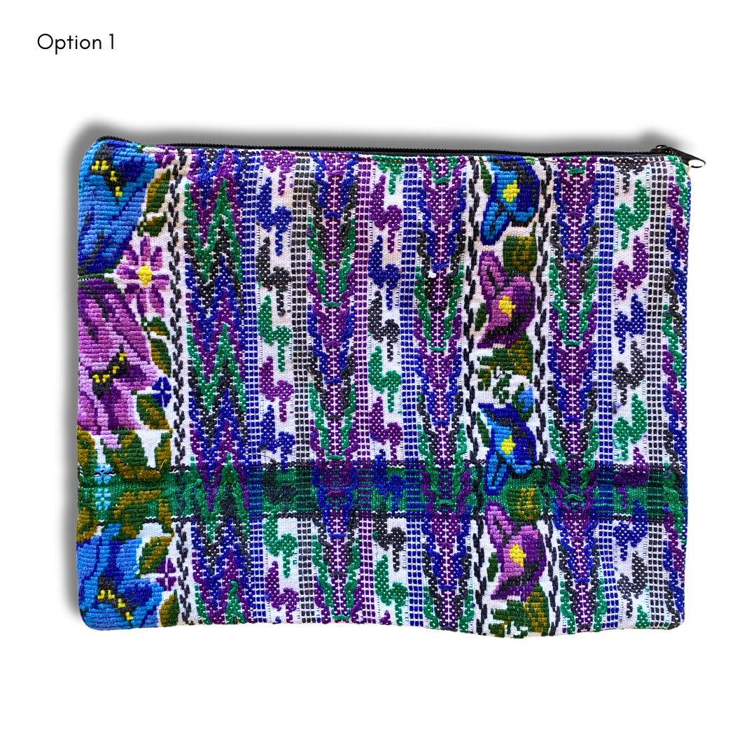 Upcycled Huipil Cosmetic Bag – Handmade Guatemalan Makeup Bag (2XL)
