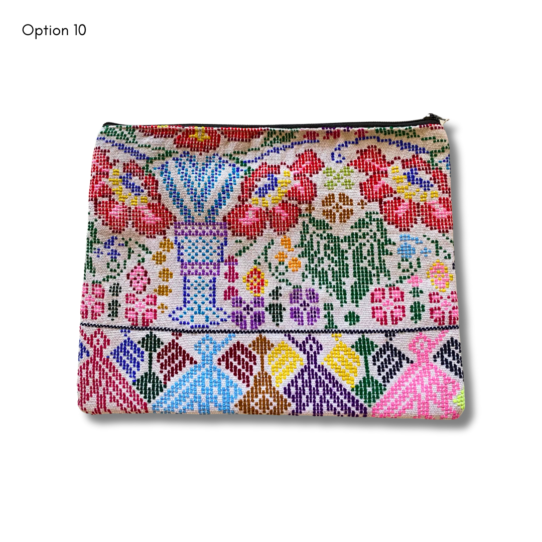 Upcycled Huipil Cosmetic Bag – Handmade Guatemalan Makeup Bag (2XL)