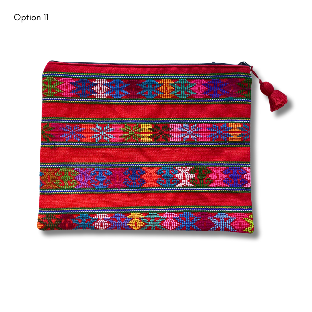 Upcycled Huipil Cosmetic Bag – Handmade Guatemalan Makeup Bag (2XL)
