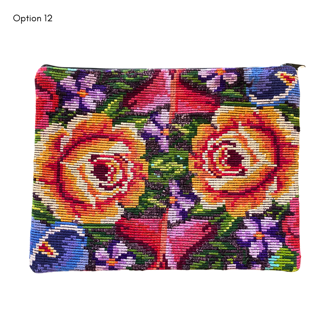 Upcycled Huipil Cosmetic Bag – Handmade Guatemalan Makeup Bag (2XL)