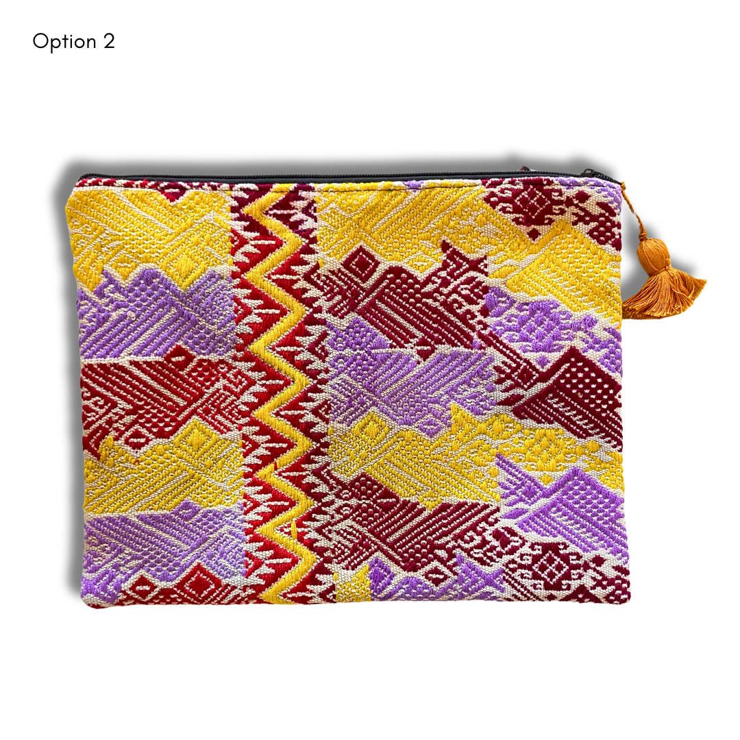 Upcycled Huipil Cosmetic Bag – Handmade Guatemalan Makeup Bag (2XL)