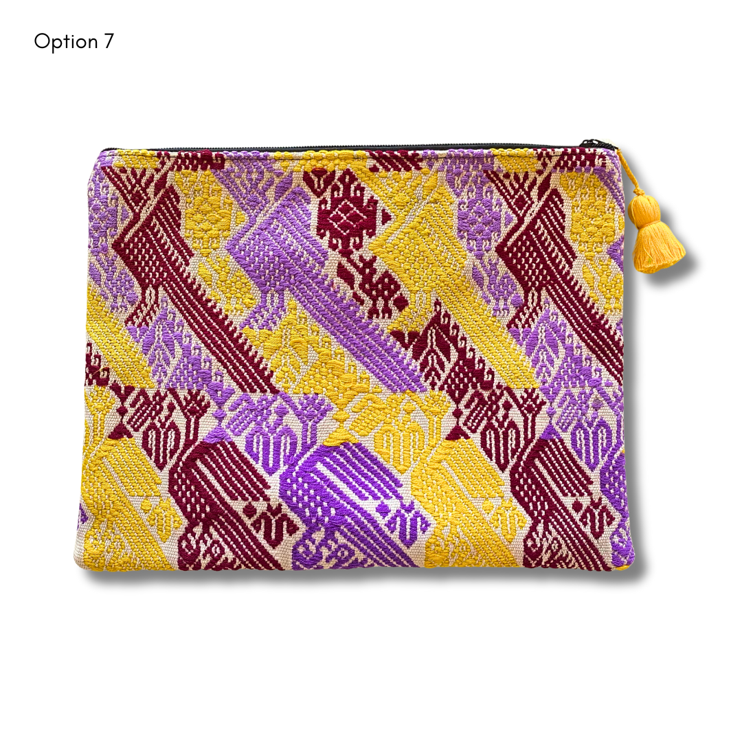 Upcycled Huipil Cosmetic Bag – Handmade Guatemalan Makeup Bag (2XL)