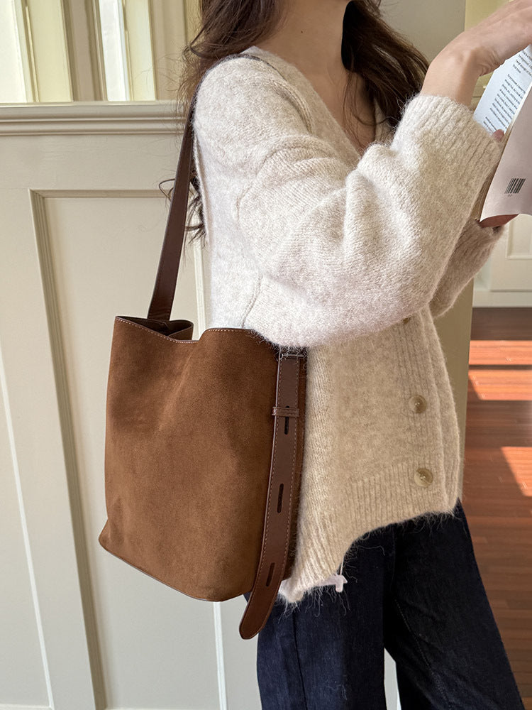 Women’s Suede Leopard Print Tote Bag For Everyday Use