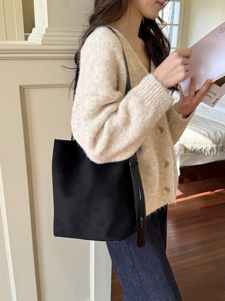Women’s Suede Leopard Print Tote Bag For Everyday Use