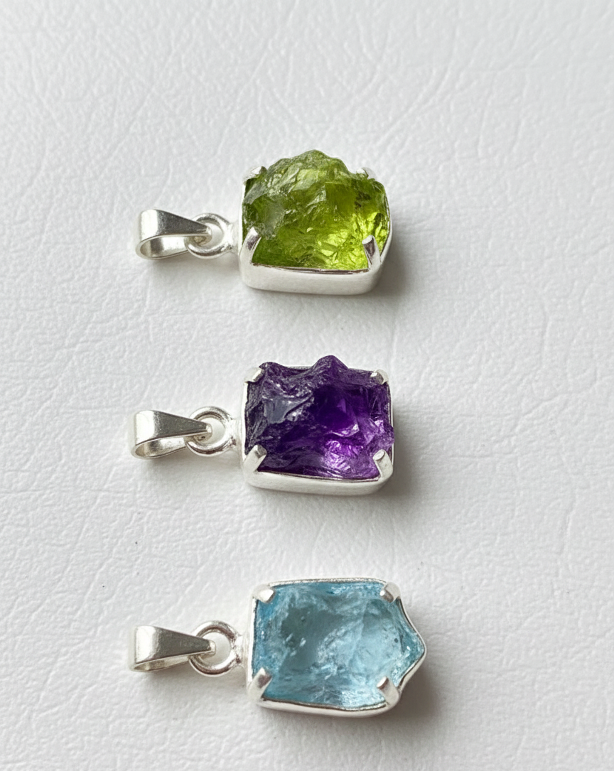 rough stone pendant selection