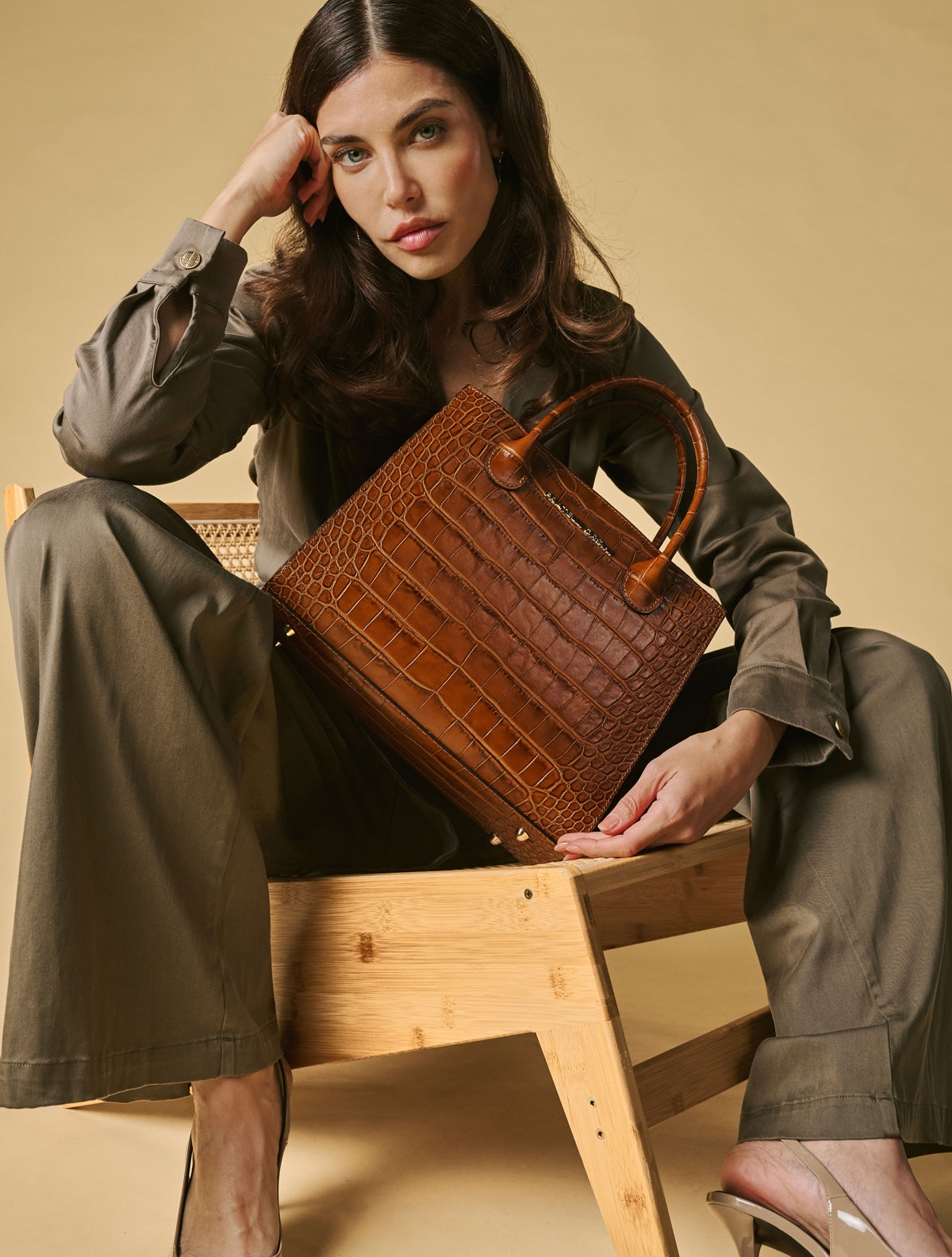 Women's Brown Calfskin Leather Purse