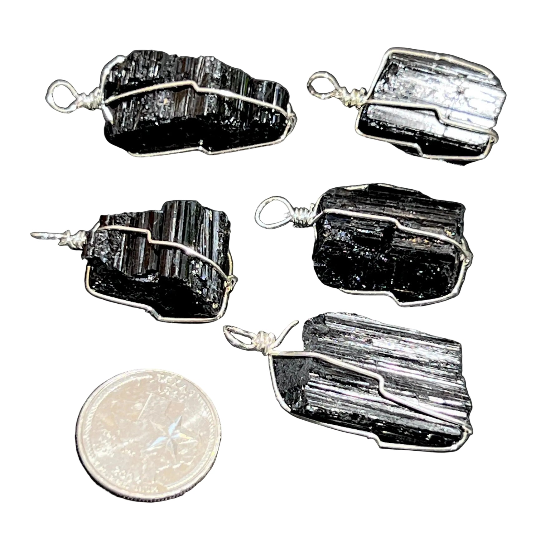 Raw Tourmaline Pendants 