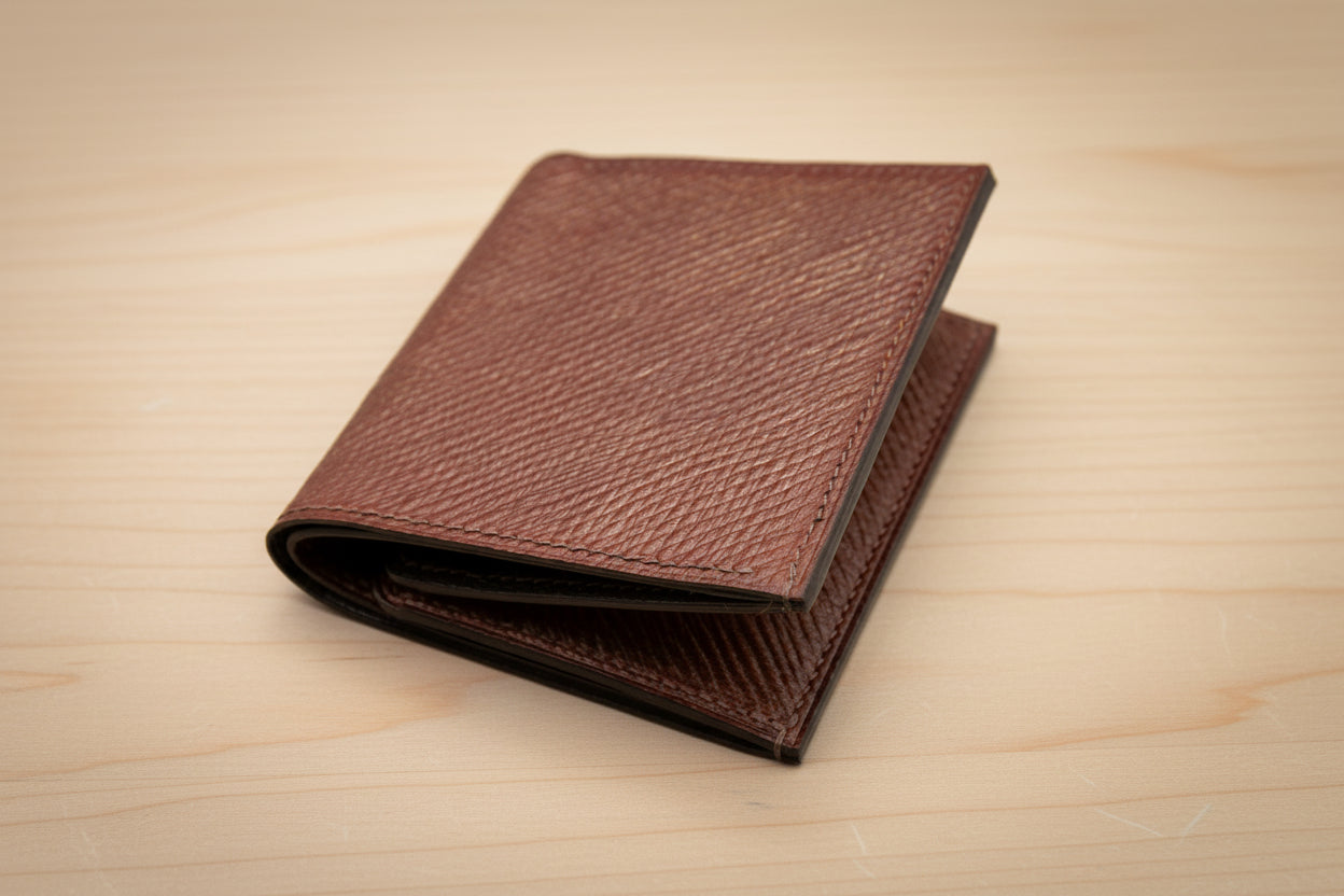 Handmade Russian Hatch Leather Bifold Wallet for Men