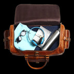 Leather Travel Duffle Bag For Men And Women