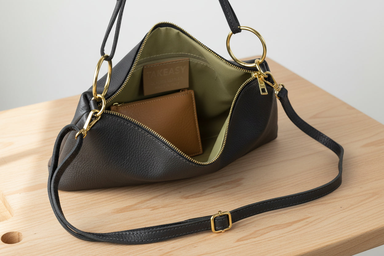 Suede daily clutch Leather Bag