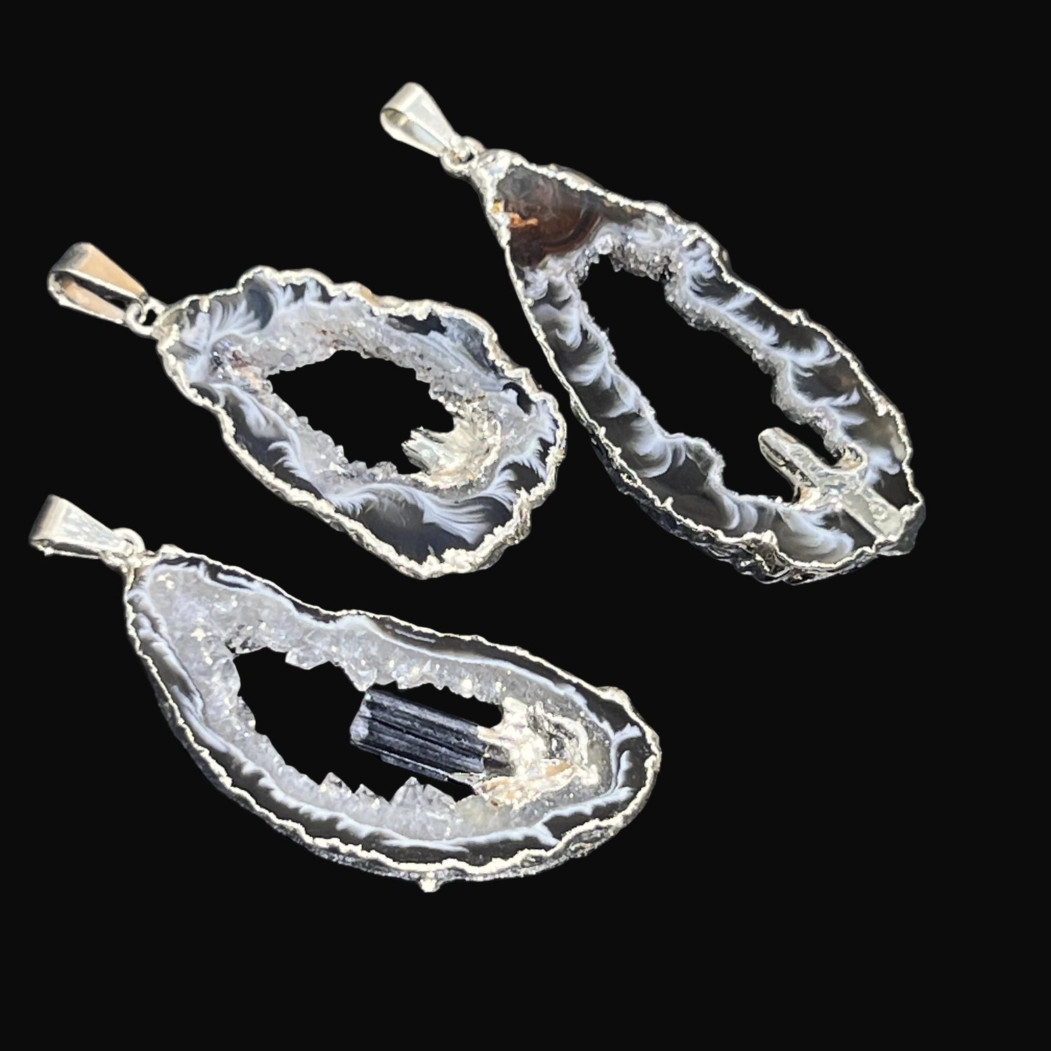 Tourmaline Pendants Druzy