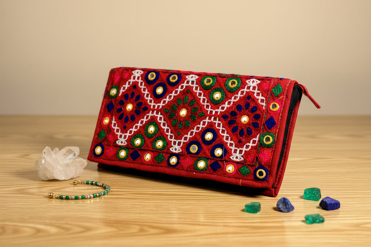 Buy Sindhi mirror work pouch