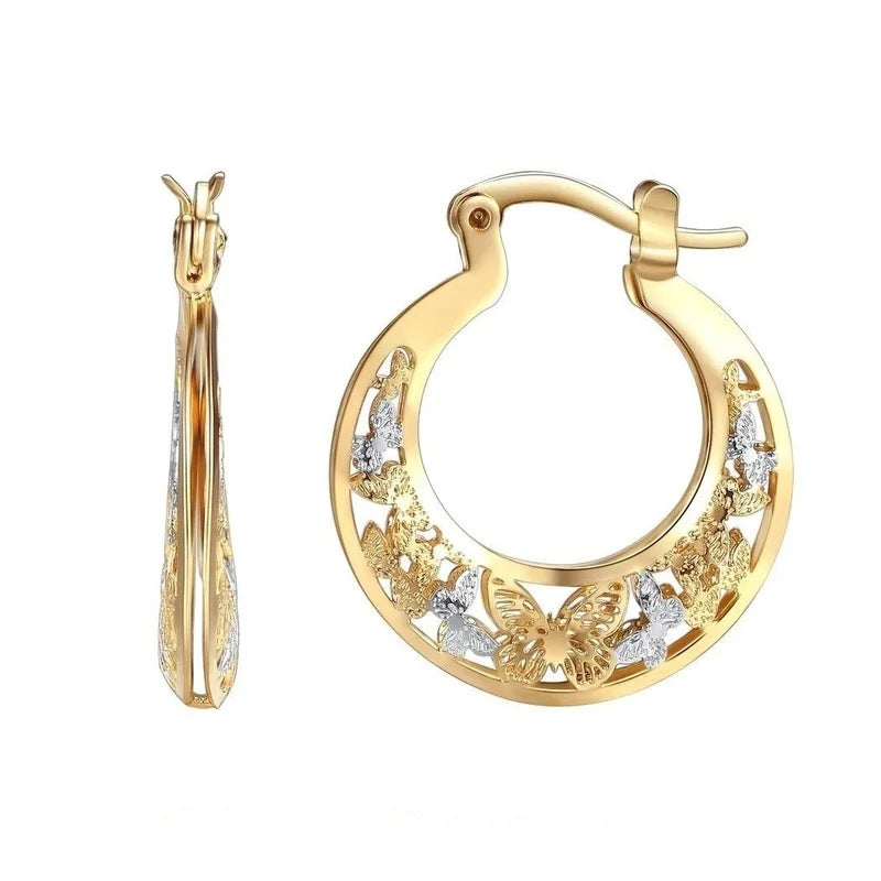 vintage butterfly hoop earrings for women
