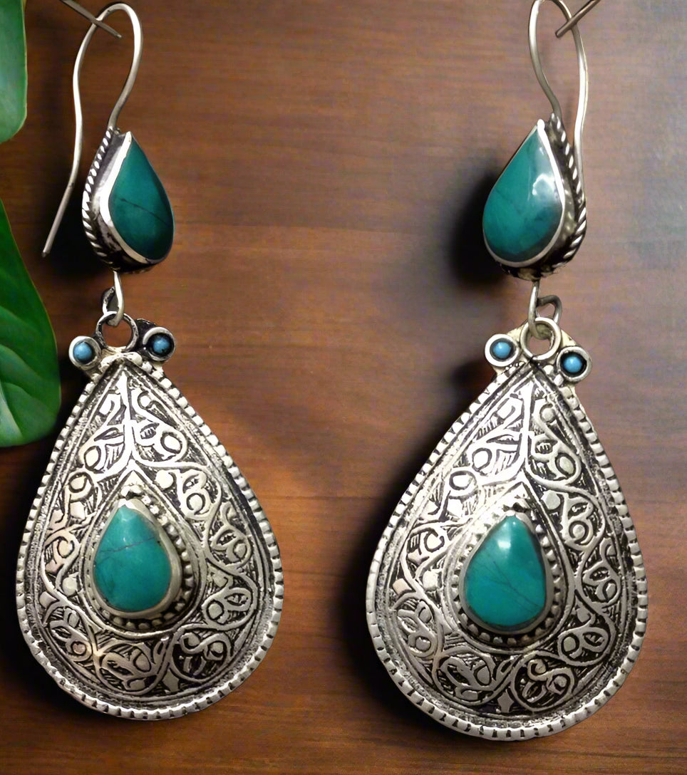 5 Pairs Brass Afghani Earrings