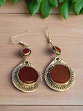 Carnelian German Silver Tribal Gemstone Custom Earrings