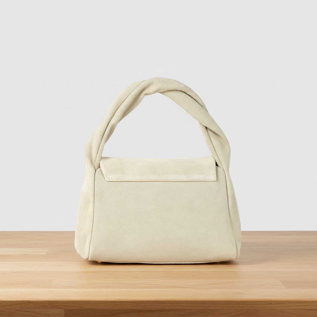 White Made in Italy bag, suede leather