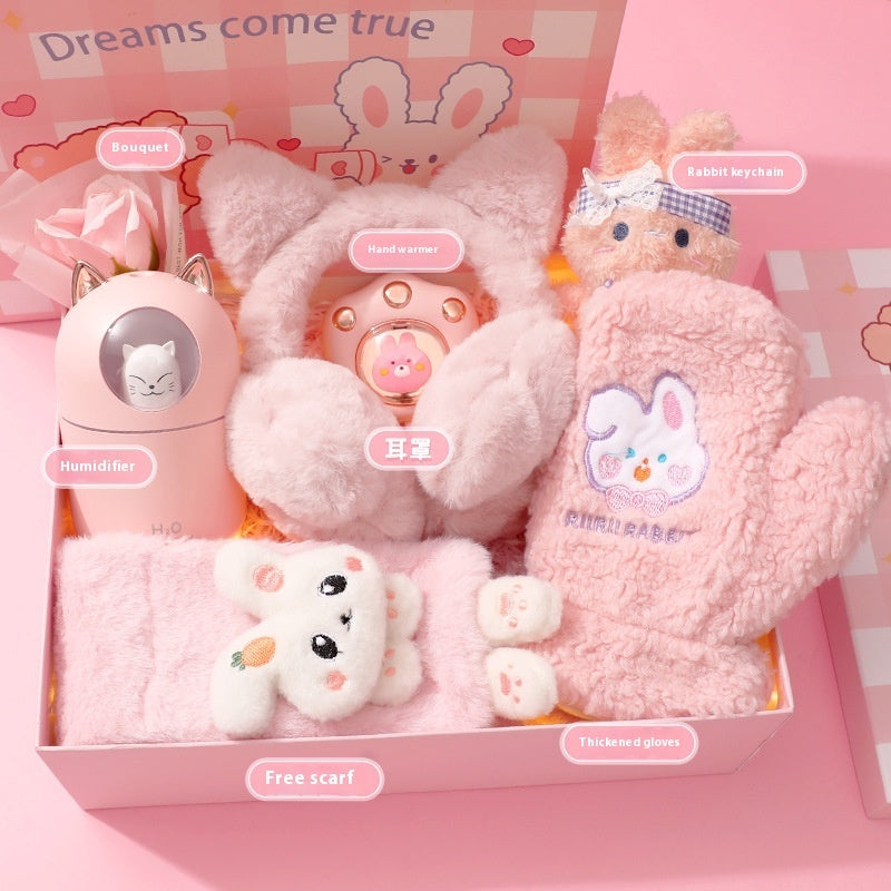 complete bunny themed gift box for girls