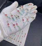 Natural Aquamarine & Watermelon Tourmaline Crystal Pendants | Sterling Silver 925 Deals