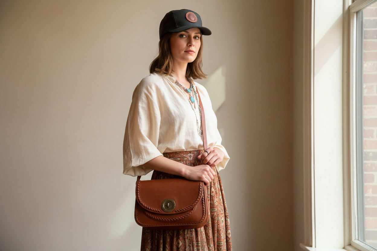 Canvas Camp Hat with Leather Patch – 5 Panel, Made in USA