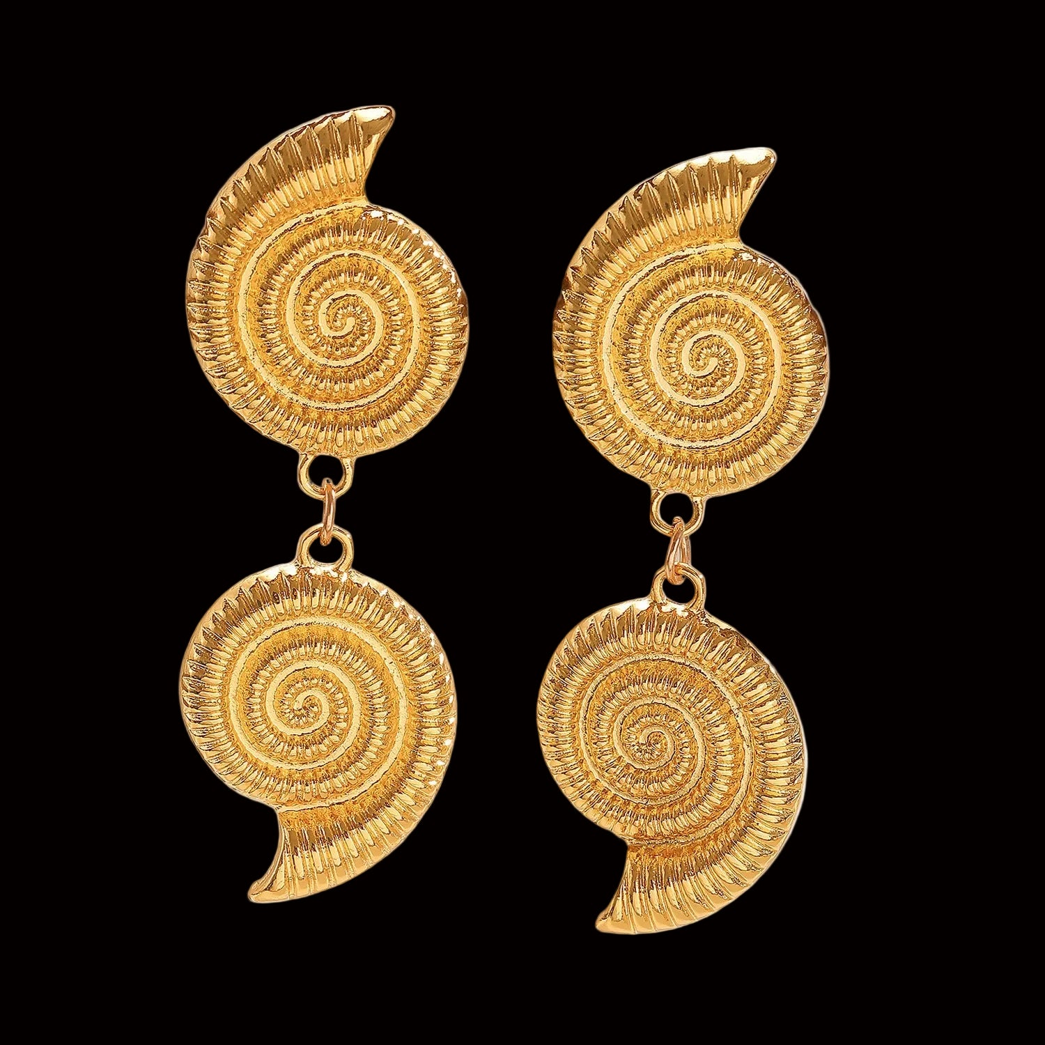 bohemian conch shell pearl earrings


