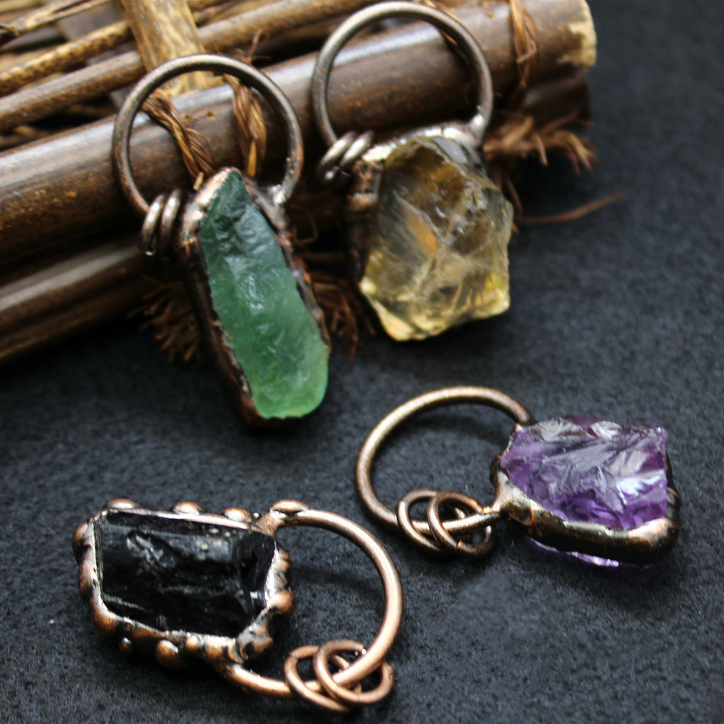 healing crystal rough pendant