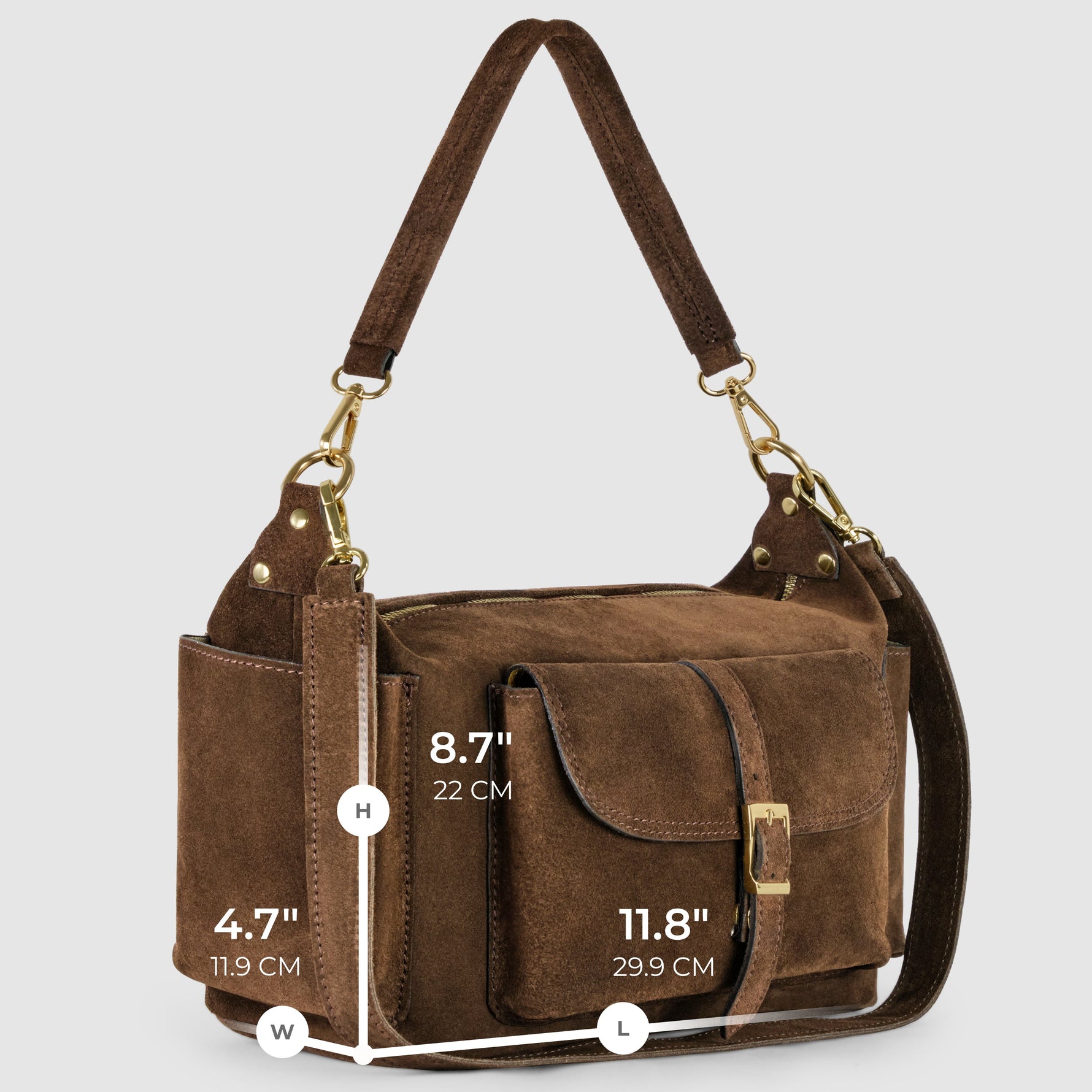 Buy Brown Handmade Italian Suede Bag