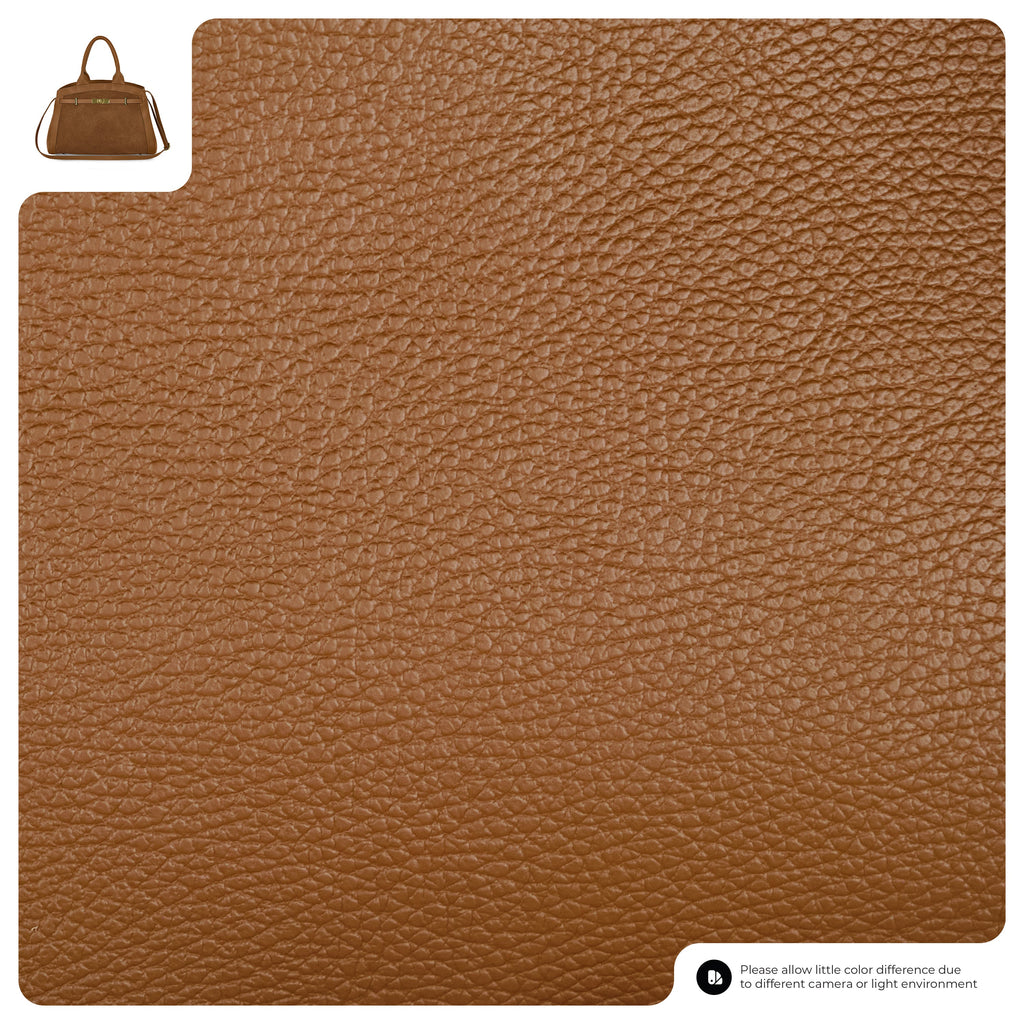 Italian Leather Top Handle Bag – Genuine Suede & Calf Leather Structured Purse