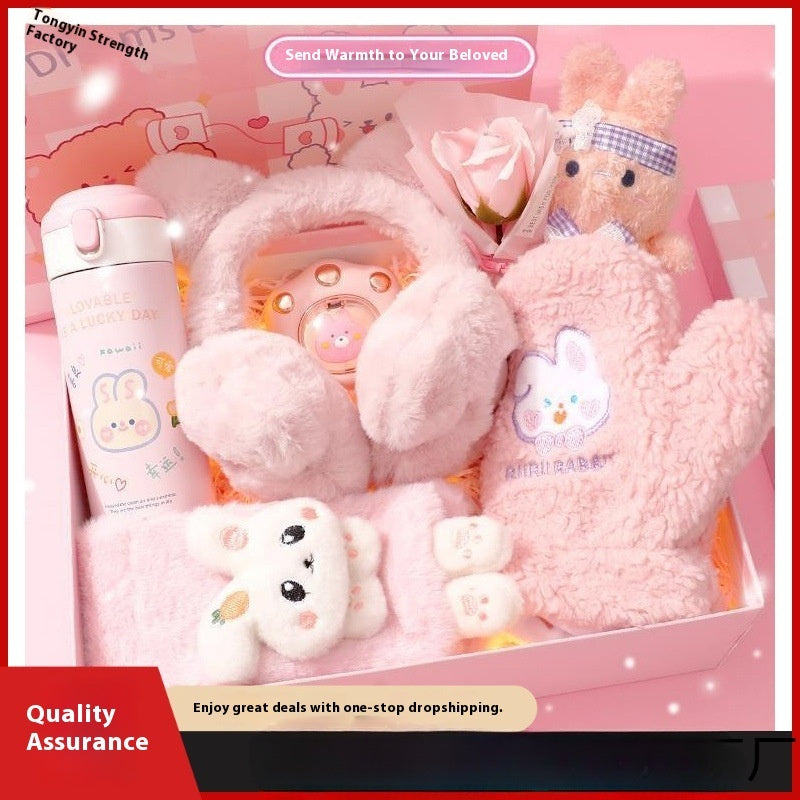 pink bunny gift set for girls