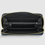 black  leather wallet with compartments