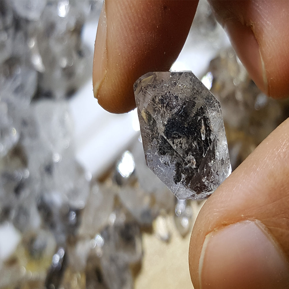 500 Grams Herkimer Diamond Quartz With Black Inclusions