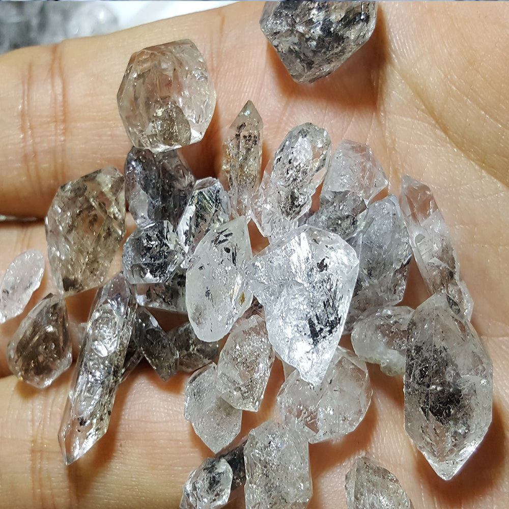 500 Grams Herkimer Diamond Quartz With Black Inclusions