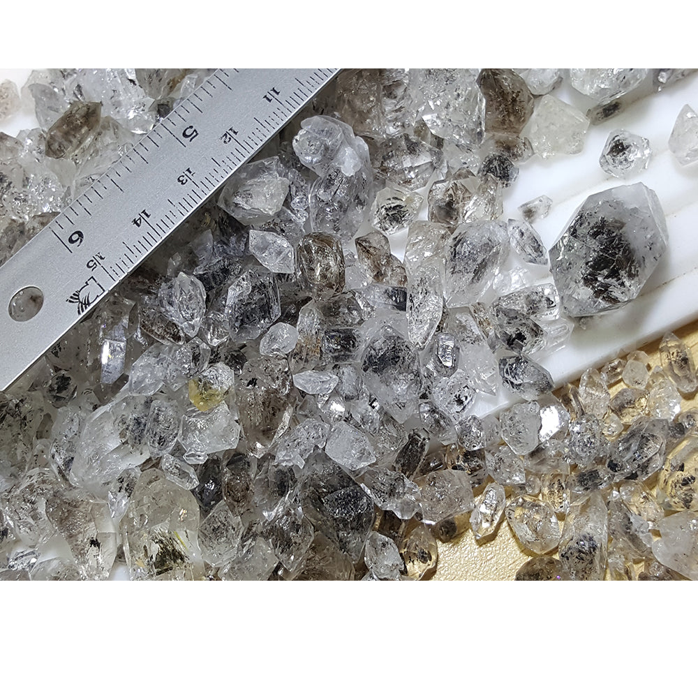 500 Grams Herkimer Diamond Quartz With Black Inclusions