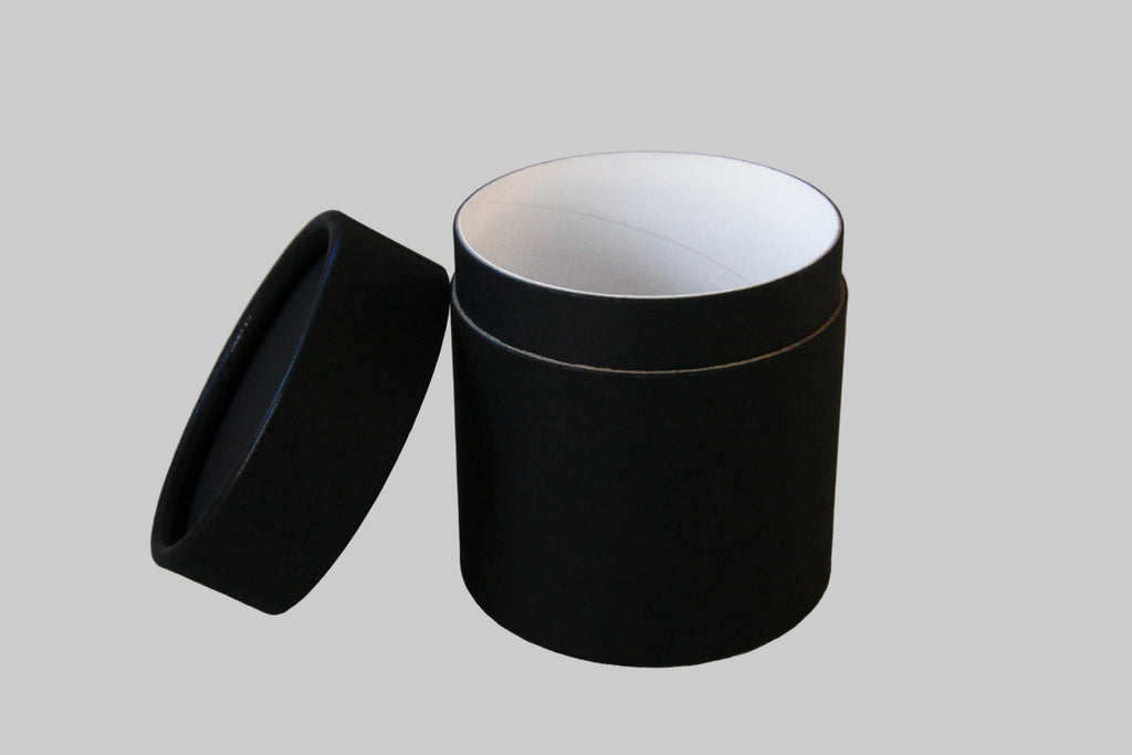 Black cylindrical container packaging for cosmetic