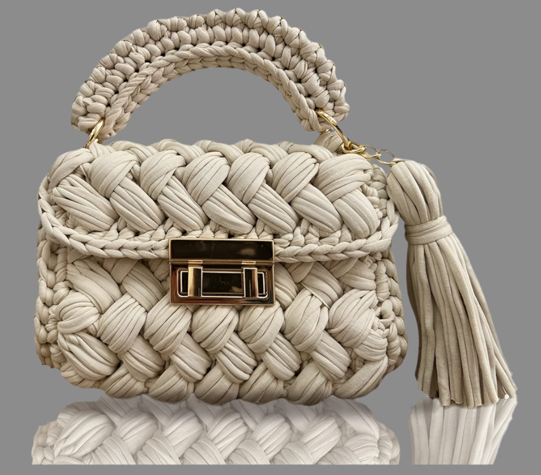 Beige woven handbag 