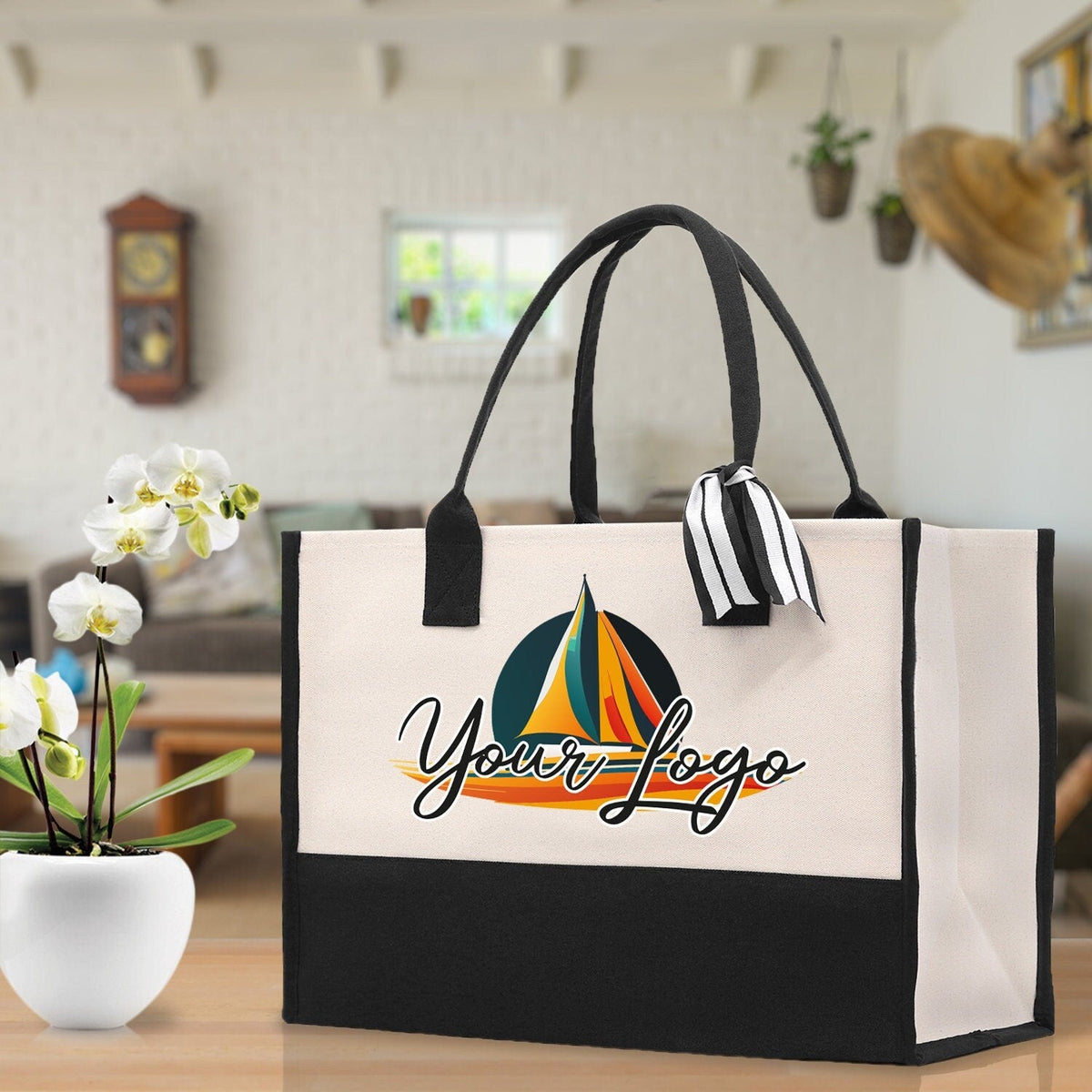 custom logo jute tote bags
