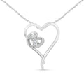 delicate sterling silver diamond heart necklace